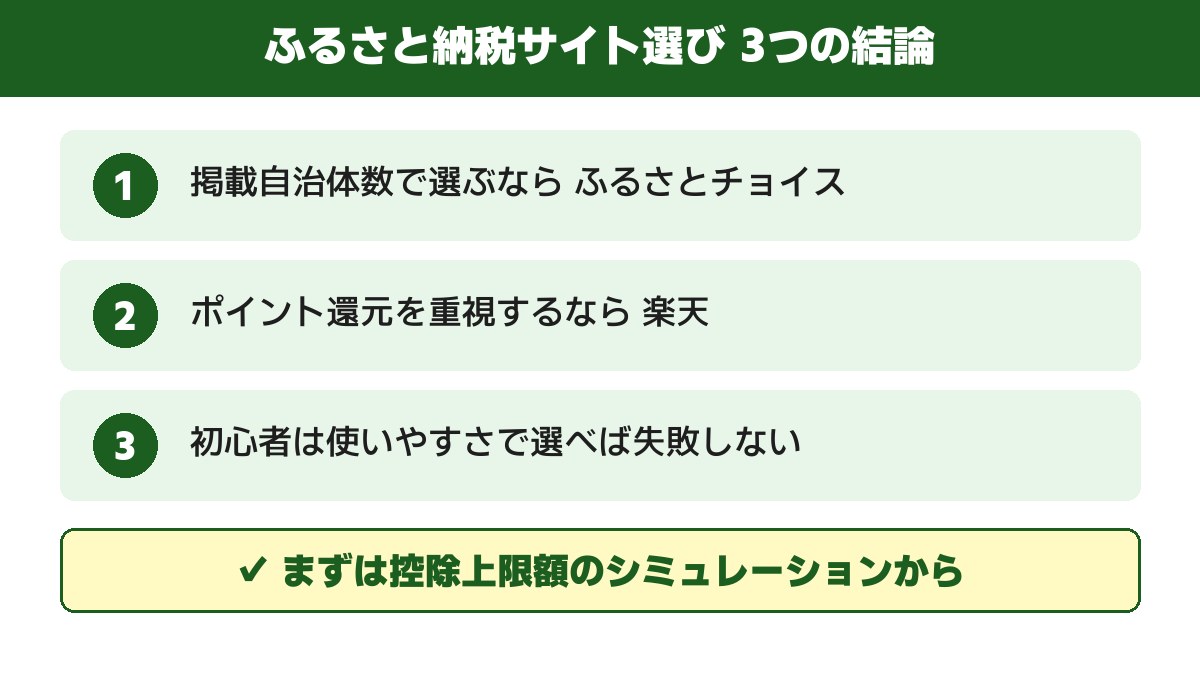ふるさと納税サイト選び3つの結論