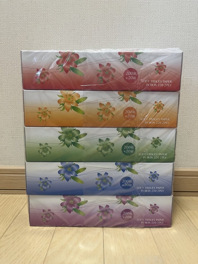 小山市の返礼品のクラリス ボックスティッシュ（220組）