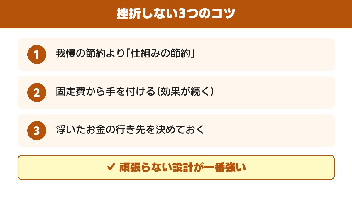 節約に挫折しない3つのコツ